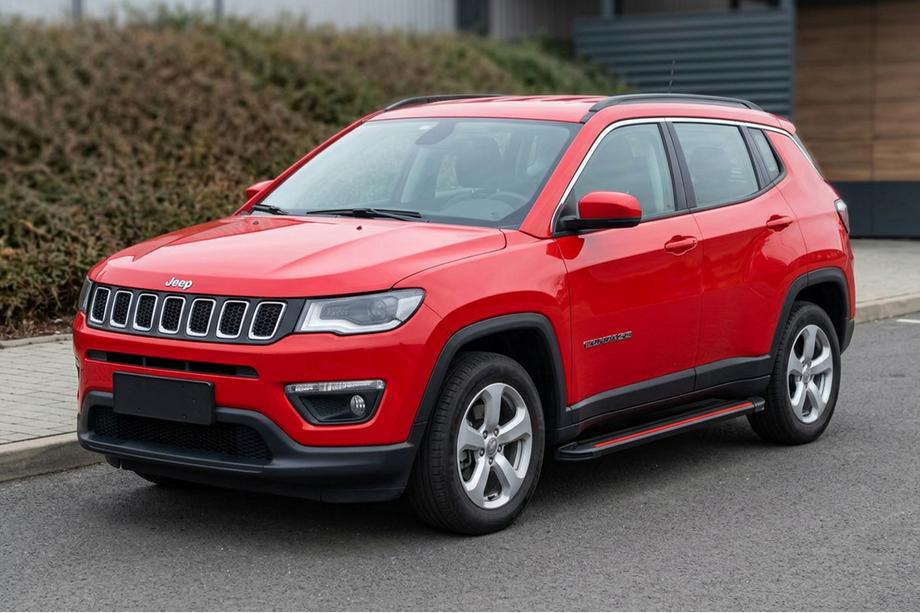 Jeep Compass 2016- гг. Боковые Подножки Maya Red (2 шт., Алюминий) Image