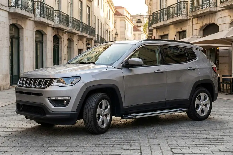 Jeep Compass 2016- гг. Боковые Подножки Rainbow (2 шт., Алюминий) Image