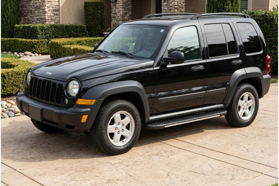 Jeep Cherokee/Liberty 2002-2007 гг. Боковые Подножки Boshpore Grey (2 шт., Алюминий) Фото 1