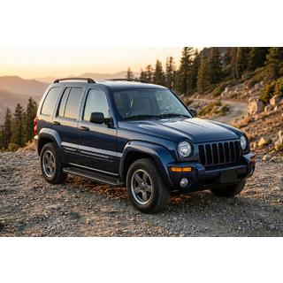 Боковые Подножки Allmond Black (2 шт., Алюминий) Jeep Cherokee/Liberty 2002-2007 гг. фото 1