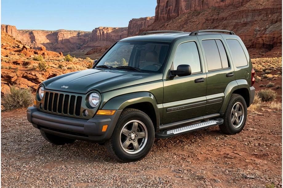 Jeep Cherokee/Liberty 2002-2007 гг. Боковые пороги Allmond Grey (2 шт., алюминий) Фото 1