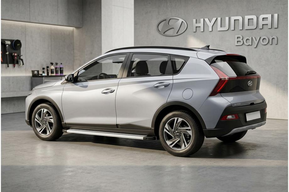 Hyundai Bayon 2021- гг. Боковые Подножки Maya V2 (2 шт., Алюминий) Image