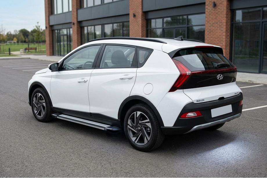 Hyundai Bayon 2021- гг. Боковые Подножки Rainbow (2 шт., Алюминий) Image