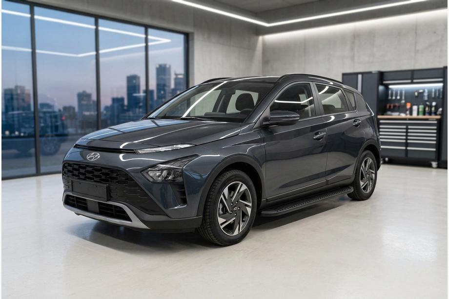Hyundai Bayon 2021- гг. Боковые Подножки Tayga Black (2 шт., Алюминий) Фото 1