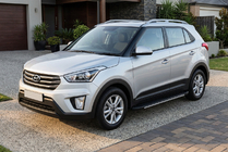 Hyundai Creta 2014-2020 гг. Боковые Подножки Bosphore Grey (2 шт., Алюминий) фото 1