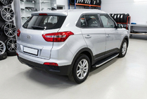 Hyundai Creta 2014-2020 гг. Боковые Подножки Fullmond (2 шт., Алюминий) фото 2