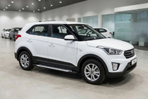 Hyundai Creta 2014-2020 гг. Боковые Подножки Line (2 шт., Алюминий) фото 1