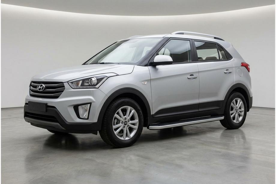 Hyundai Creta 2014-2020 гг. Боковые Подножки Tayga Grey (2 шт., Алюминий) Фото 1
