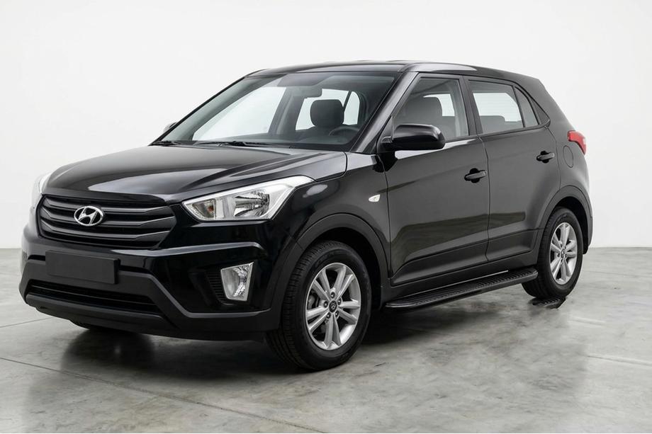 Hyundai Creta 2014-2020 гг. Боковые Подножки Tayga Black (2 шт., Алюминий) Фото 1