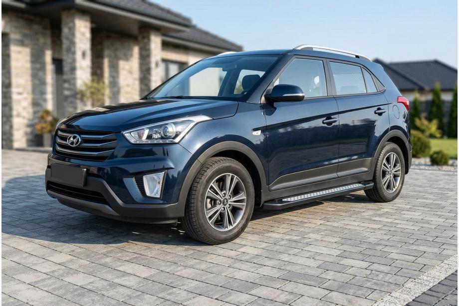 Hyundai Creta 2014-2020 гг. Боковые Подножки Vision New Black (2 шт., Алюминий) Фото 1