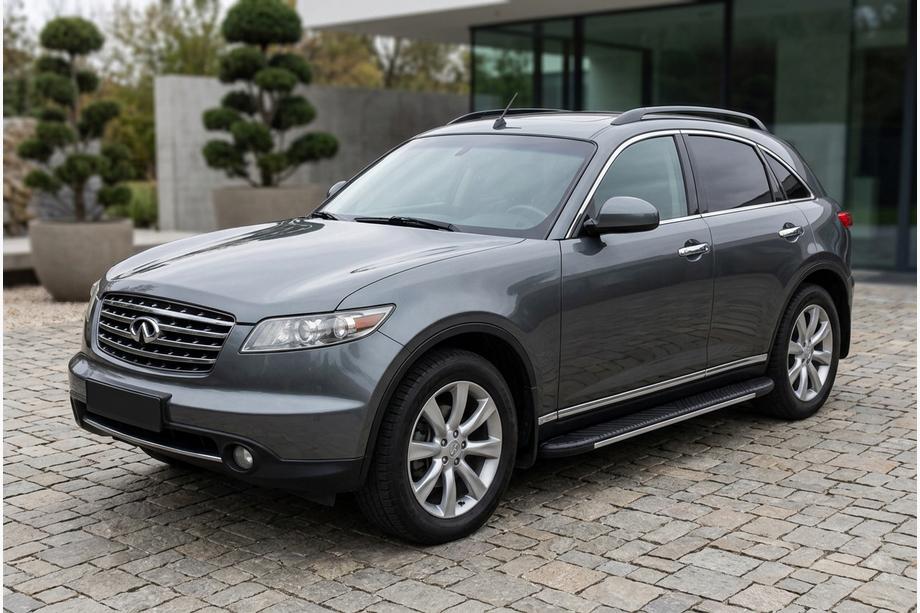 Infiniti FX 2003-2008 гг. Боковые Подножки Bosphore Grey (2 шт., Алюминий) Image