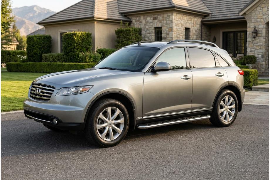Infiniti FX 2003-2008 гг. Боковые Подножки Maydos V1 (2 шт., Алюминий) Image