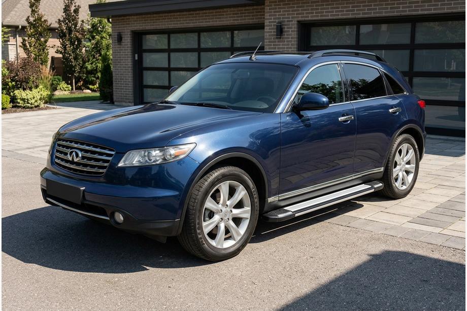 Infiniti FX 2003-2008 гг. Боковые Подножки Rainbow (2 шт., Алюминий) Image