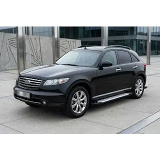 Боковые пороги Allmond Grey (2 шт., алюминий) Infiniti FX 2003-2008 гг. фото 1