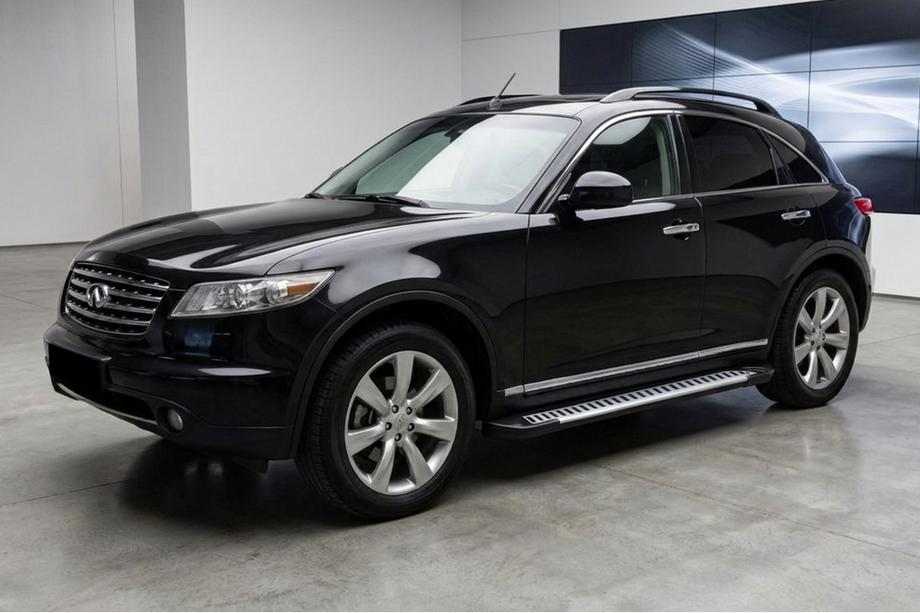 Infiniti FX 2003-2008 гг. Боковые Подножки Line (2 шт., Алюминий) Image