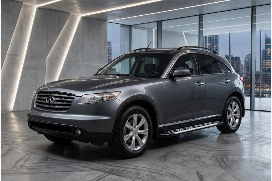 Infiniti FX 2003-2008 гг. Боковые Подножки Sunrise (2 шт., Алюминий) Image