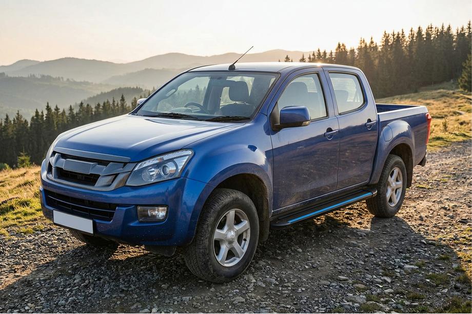 Isuzu D-Max 2011-2019 гг. Боковые Подножки Maya Blue (2 шт., Алюминий) Image