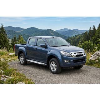 Боковые пороги Allmond Grey (2 шт., алюминий) Isuzu D-Max 2011-2019 гг. фото 1