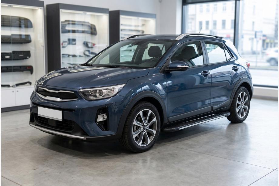 Kia Stonic 2017- гг. Боковые пороги Bosphorus Grey (2 шт., алюминий) Image