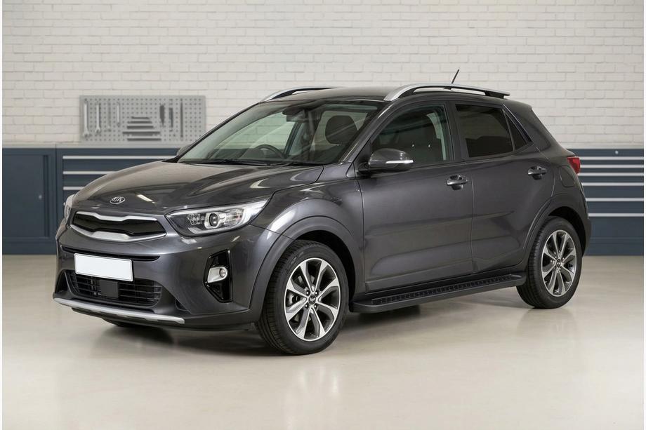 Kia Stonic 2017- гг. Боковые Подножки Allmond Black (2 шт., Алюминий) Image