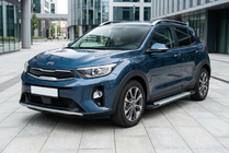 Kia Stonic 2017- гг. Боковые пороги Allmond Grey (2 шт., алюминий) фото 1