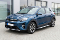 Kia Stonic 2017- гг. Боковые Подножки Line (2 шт., Алюминий) фото 1