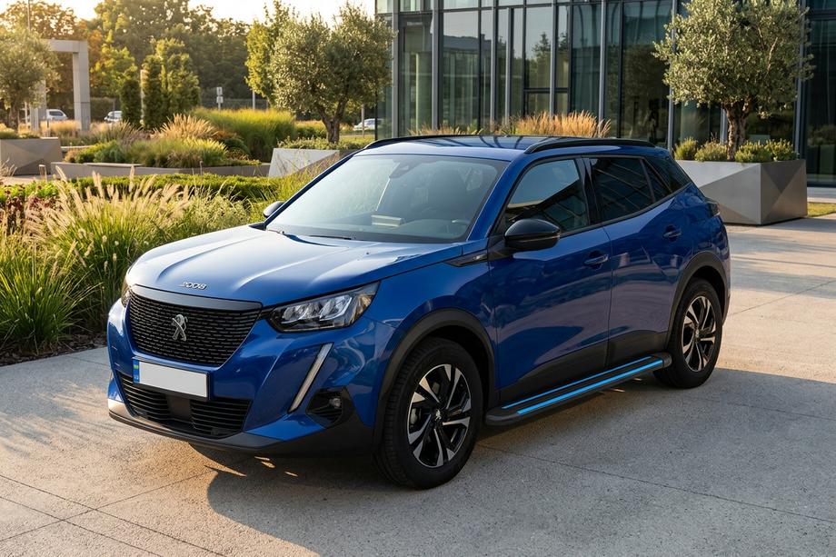 Peugeot 2008 2019- гг. Боковые Подножки Maya Blue (2 шт., Алюминий) Image