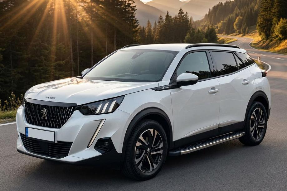 Peugeot 2008 2019- гг. Боковые Подножки BlackLine (2 шт., Алюминий) Image