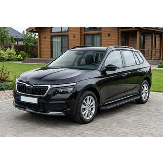 Боковые Подножки Tayga Black (2 шт., Алюминий) Skoda Kamiq 2019- гг. фото 1