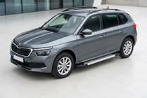 Skoda Kamiq 2019- гг. Боковые Подножки Vision New Grey (2 шт., Алюминий) фото 1