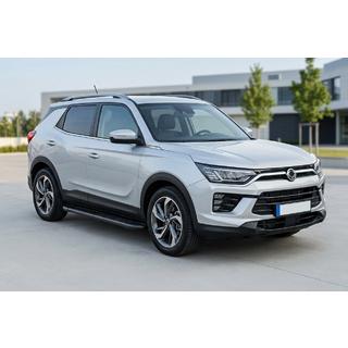 Боковые Подножки Bosphore Black (2 шт., Алюминий) SsangYong Korando 2019- гг. фото 1