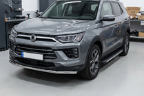 SsangYong Korando 2019- гг. Боковые Подножки Maya V1 (2 шт., Алюминий) фото 1