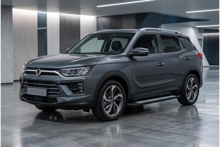 SsangYong Korando 2019- гг. Боковые Подножки Vision New Black (2 шт., Алюминий) Фото 1