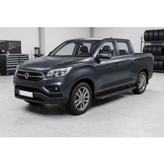 Боковые Подножки Allmond Black (2 шт., Алюминий) SsangYong Musso ІІ 2018- гг. фото 1