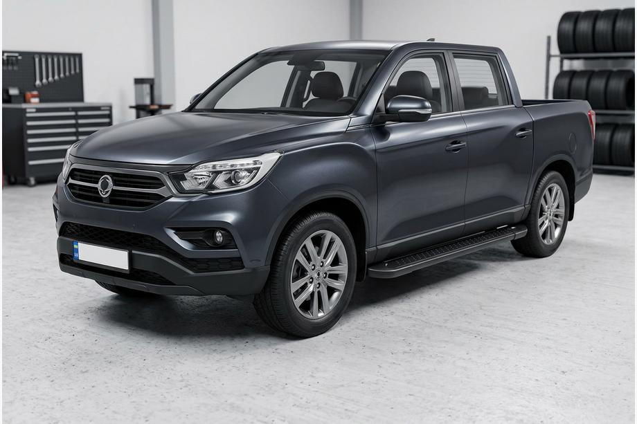 SsangYong Musso II 2018– гг. Боковые Подножки Allmond Black (2 шт., Алюминий) Фото 1