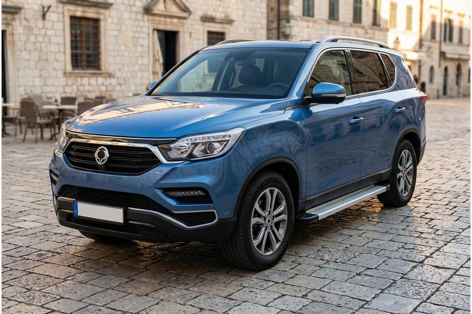 SsangYong Rexton II 2017- гг. Боковые Подножки Maya V2 (2 шт., Алюминий) Image
