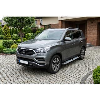 Боковые Подножки Mevsim Grey (2 шт., Алюминий) SsangYong Rexton II 2017- гг. фото 1