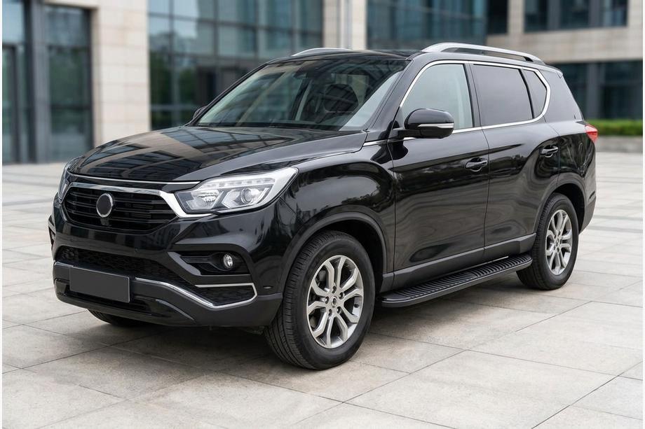 SsangYong Rexton II 2017- гг. Боковые Подножки Tayga Black (2 шт., Алюминий) Фото 1