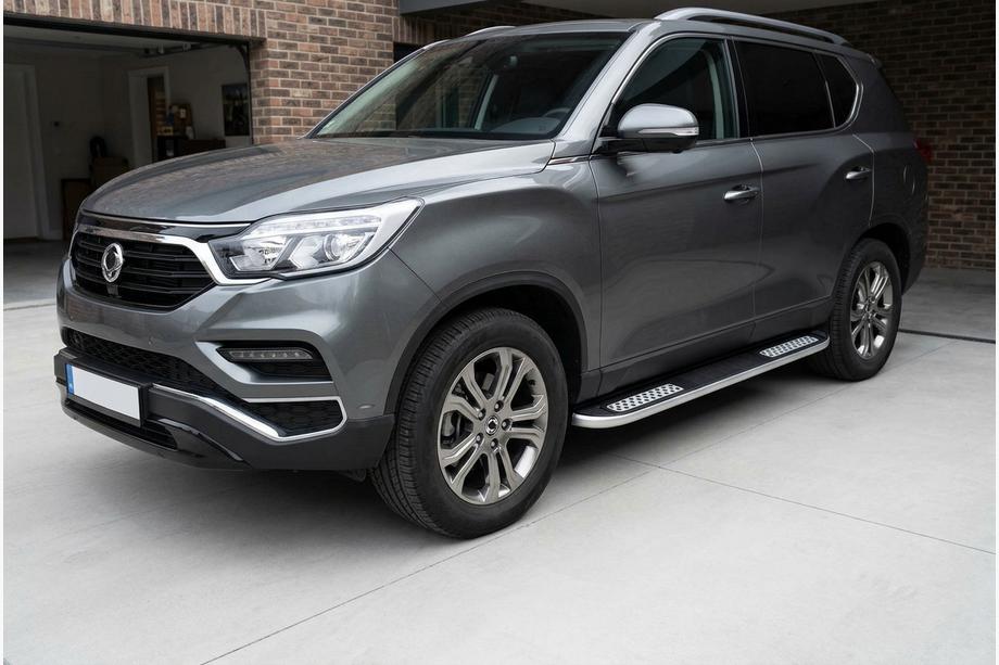 SsangYong Rexton II 2017- гг. Боковые Подножки Tayga V2 (2 шт., Алюминий) Фото 1