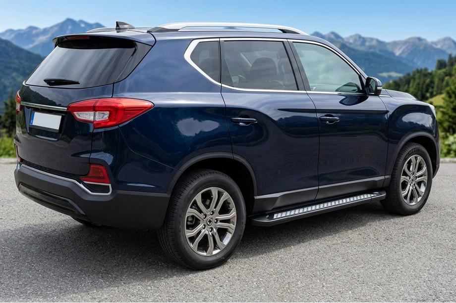 SsangYong Rexton II 2017- гг. Боковые Подножки Vision New Black (2 шт., Алюминий) Фото 1