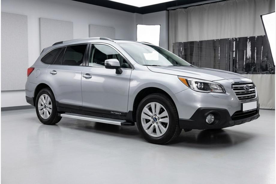 Subaru Outback 2014-2019 гг. Боковые Подножки Maya V2 (2 шт., Алюминий) Image