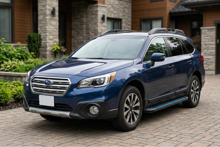 Subaru Outback 2014-2019 гг. Боковые Подножки Maya Blue (2 шт., Алюминий) Image