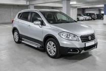 Suzuki SX4 S-Cross 2013-2016 гг. Боковые Подножки Vision New Grey (2 шт., Алюминий) фото 1