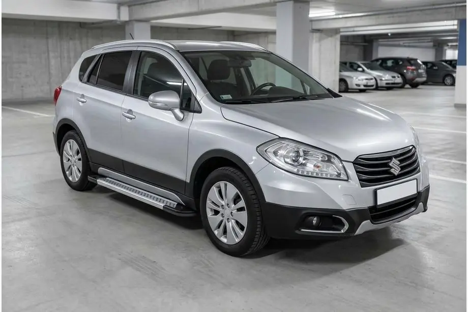 Suzuki SX4 S-Cross 2013-2016 гг. Боковые Подножки Vision New Grey (2 шт., Алюминий) Image