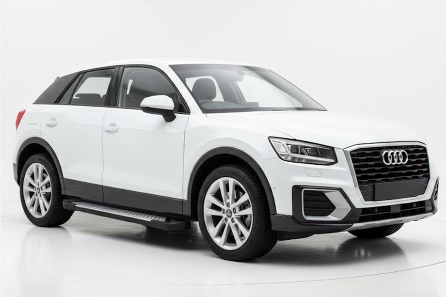 Audi Q2 2016- гг. Боковые пороги Allmond Grey (2 шт., алюминий) Image