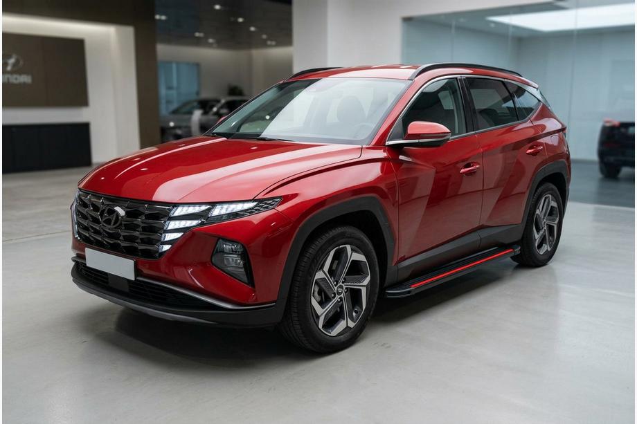 Hyundai Tucson NX4 2021- гг. Боковые Подножки Maya Red (2 шт., Алюминий)