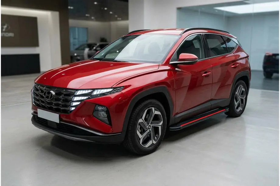 Hyundai Tucson NX4 2021- гг. Боковые Подножки Maya Red (2 шт., Алюминий)