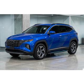 Боковые Подножки Maya Blue (2 шт., Алюминий) Hyundai Tucson NX4 2021- гг. фото 1