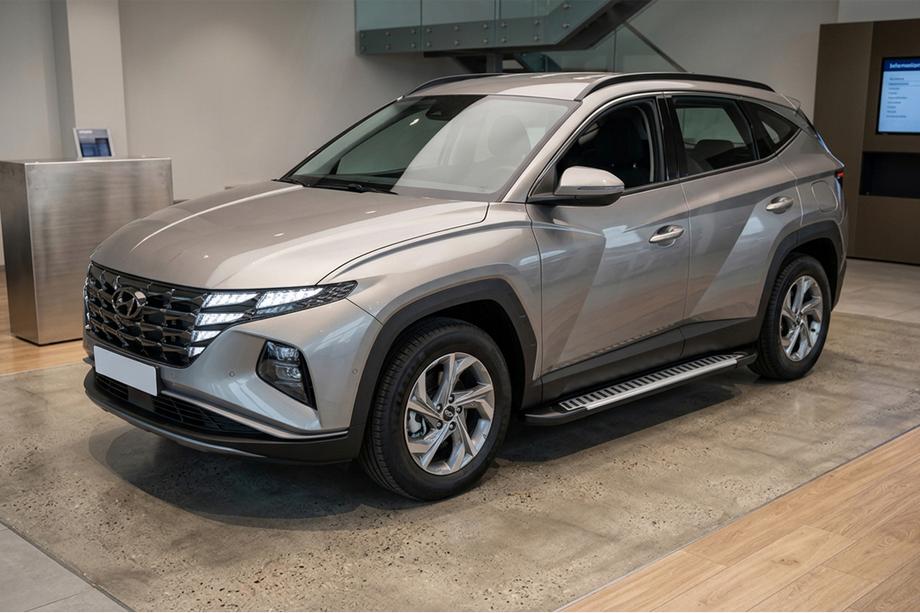 Hyundai Tucson NX4 2021- гг. Боковые Подножки Line (2 шт., Алюминий) Фото 1