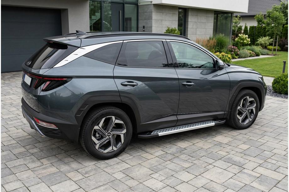 Hyundai Tucson NX4 2021- гг. Боковые Подножки Vision New Grey (2 шт., Алюминий) Фото 1